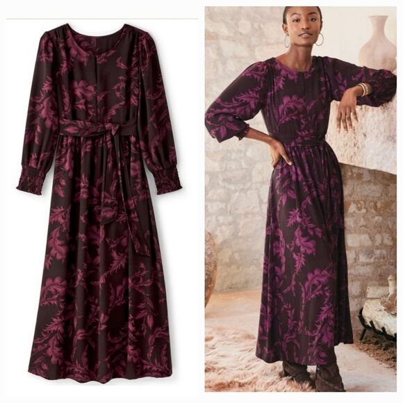 Soft Surroundings Dianthe Maxi Belted Fit & Flare Dress Size Large NWT - Picture 9 of 9